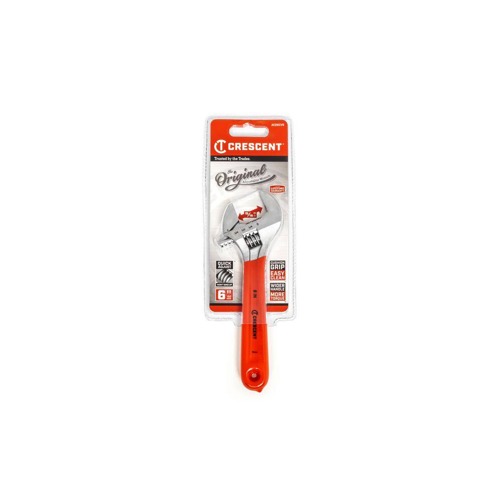 Crescent 6 in. Chrome Cushion Grip Adjustable Wrench AC26CVS