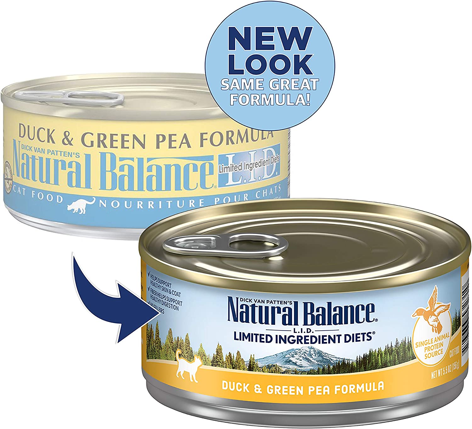 Natural Balance L.I.D. Limited Ingredient Diets Duck and Green Pea Formula Grain-Free Canned Cat Food 5.5-oz case of 24