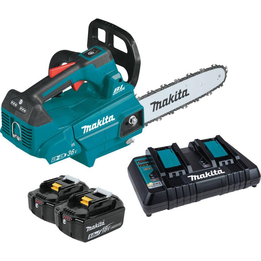 Makita LXT 14 in. 18V X2 (36V) Lithium-Ion Brushless Battery Top Handle Chain Saw Kit (5.0Ah) XCU08PT