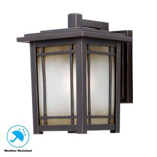 Home Decorators Collection Port Oxford 1-Light Oil Rubbed Chestnut Outdoor Wall Lantern Sconce 23113