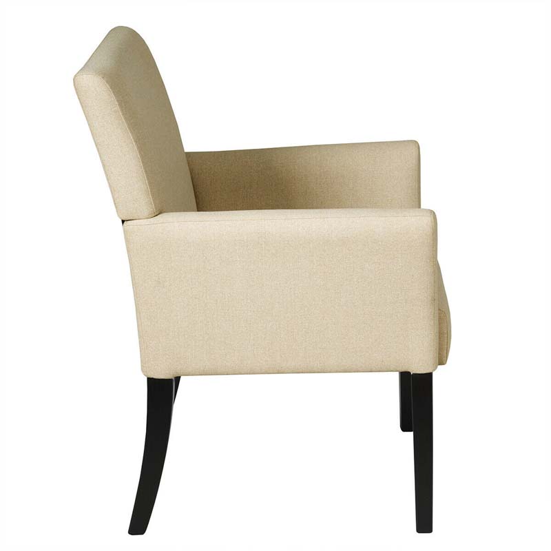 Fabric Upholstered Executive Guest Chair with Rubber Wood Legs, Reception Armchair for Meeting Room Office