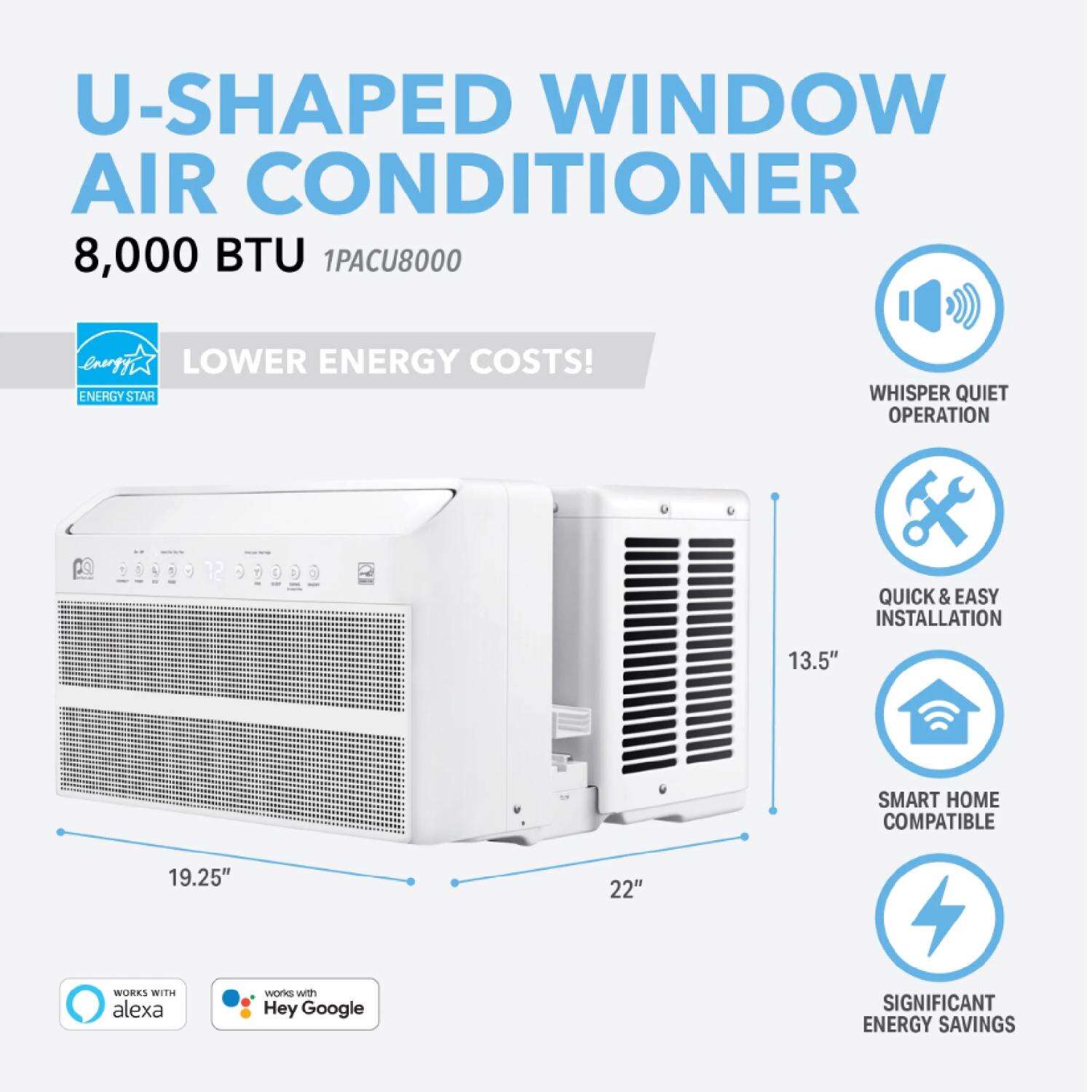 Perfect Aire 8000 BTU WIFI Window Air Conditioner w/Remote