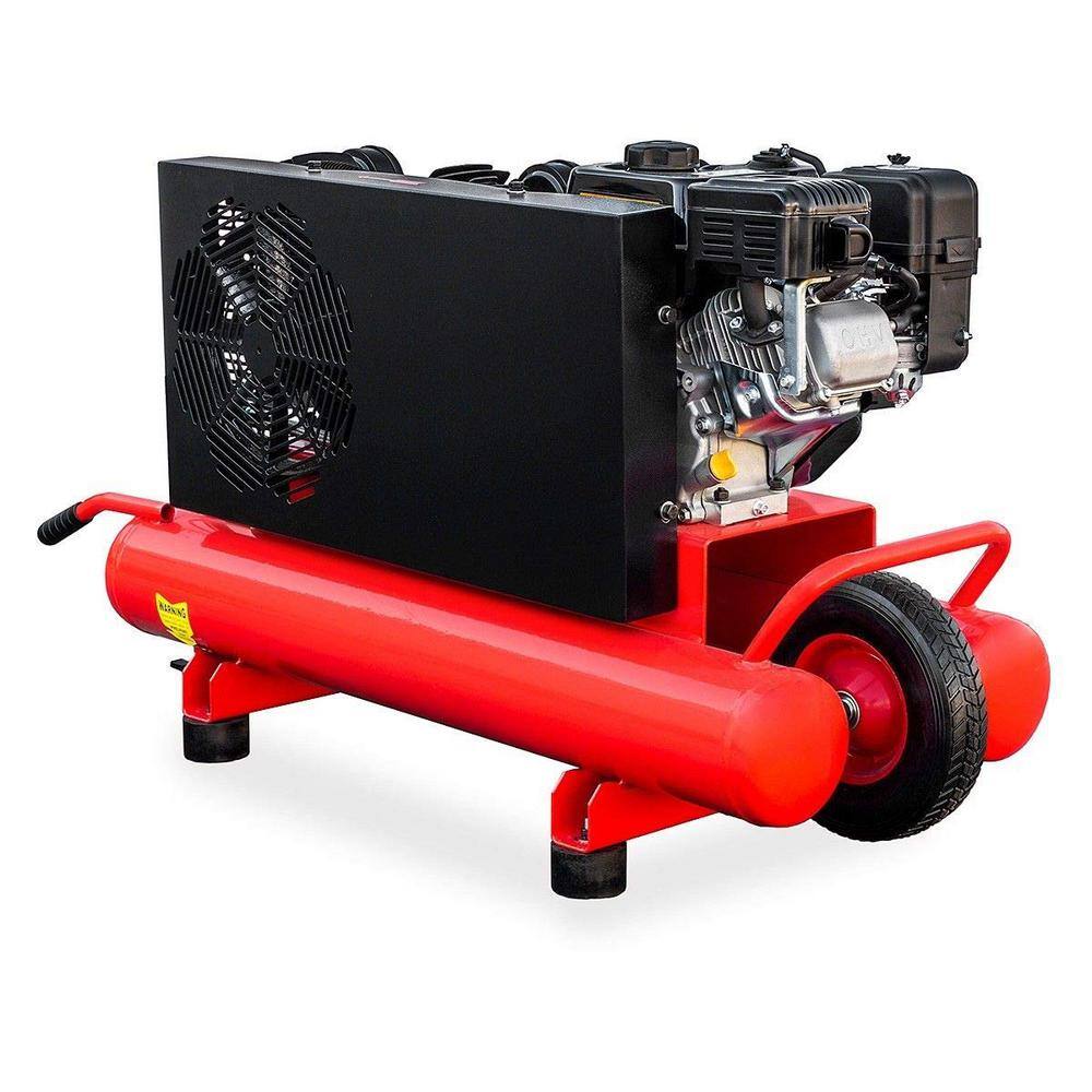 Stark 10 Gal. 6.5 HP Portable Gas-Powered Twin Stack Air Compressor with Built-In Handles 65152-H1