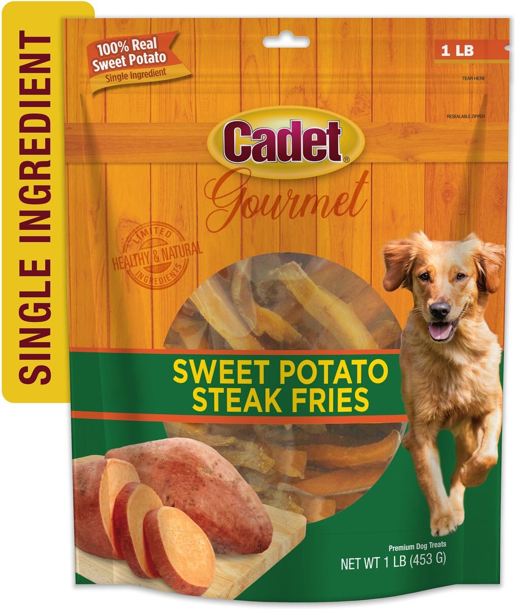 Cadet Gourmet Dog Sweet Potato Fries Dog Treats， 8-oz bag