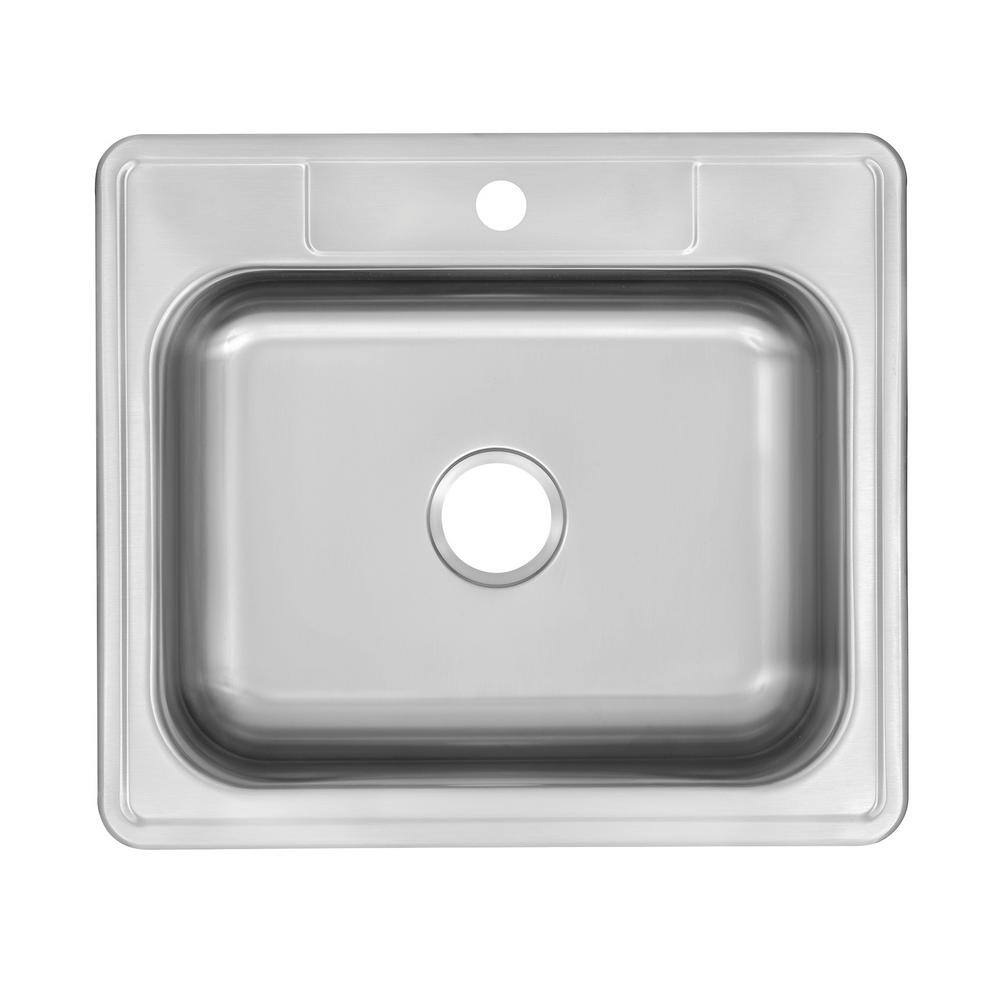 Glacier Bay Drop-In Stainless Steel 25 in. 1-Hole Single Bowl Kitchen Sink HDSB252281