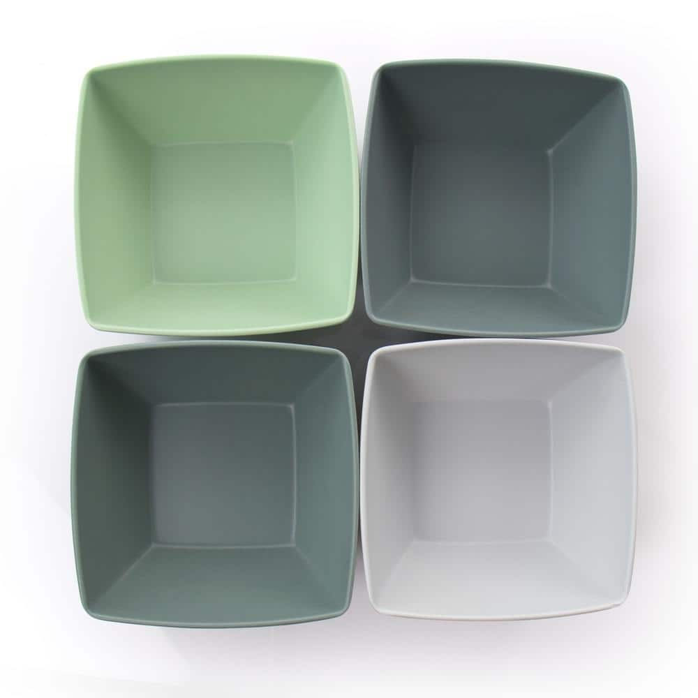 GIBSON HOME Grayson 6 in. 20 fl. oz. Melamine Bowl Set in Assorted Colors (4-Piece) 985113945M