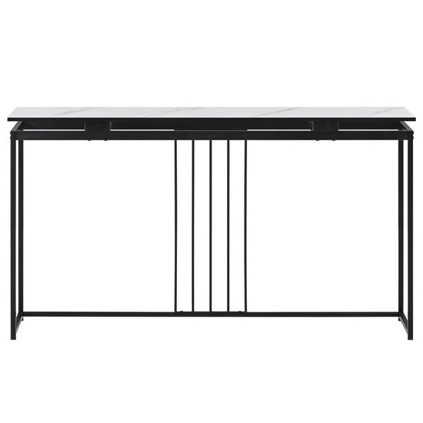 MDF Top Console Table with Metal Frame for Entryway， Hallway