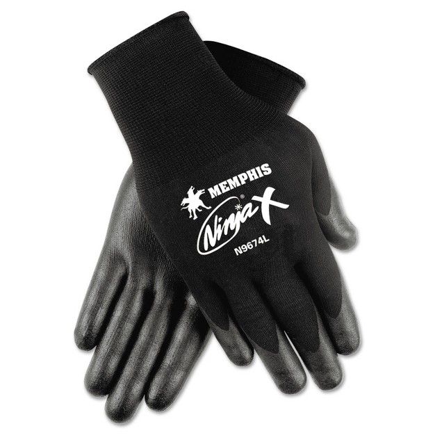 Memphis Ninja X Bi polymer Coated Gloves Small Black Pair N9674s