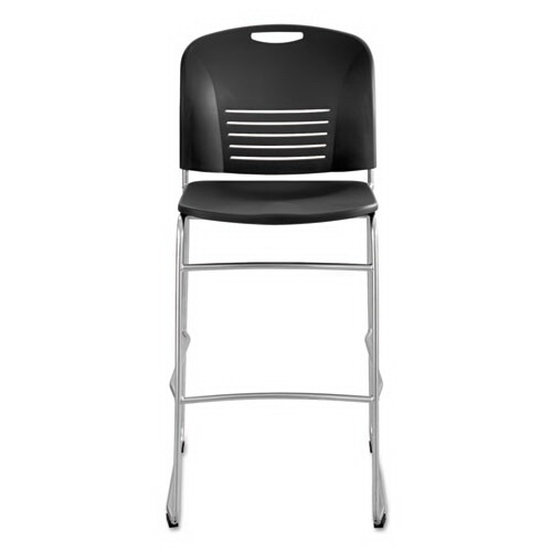 Safco 4295BL Vy Sled Base Bistro Chair  Black Seat...