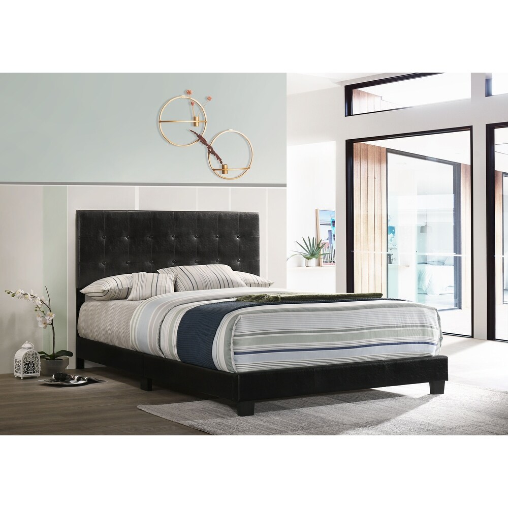 Caldwell Faux Leather Tufted Bed