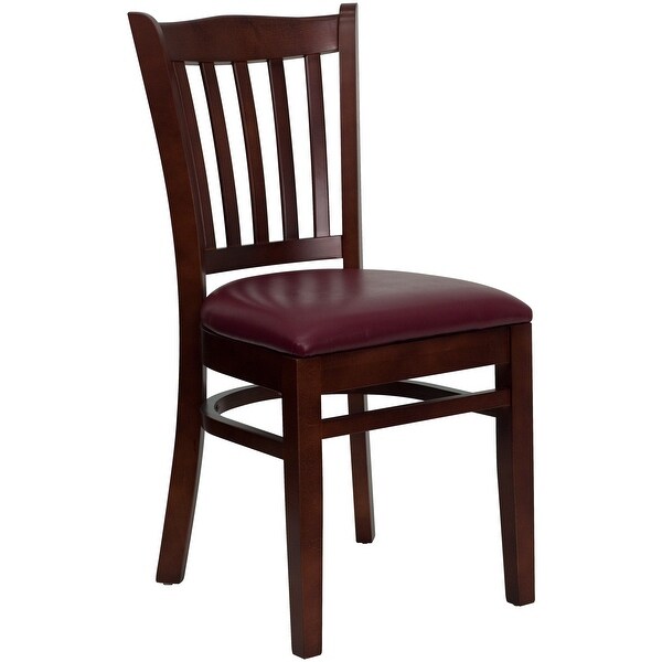 Mahogany Hardwood Slat Back Restaurant Chair - 17.5