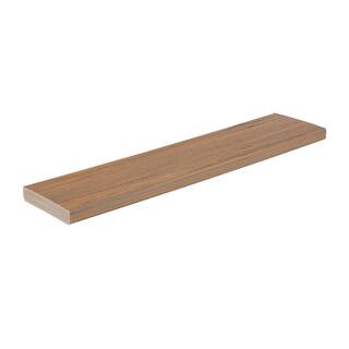 TimberTech Advanced PVC Vintage 54 in. x 6 in. x 1 ft. Square Weathered Teak PVC Sample (Actual: 1 in. x 5 12 in. x 1 ft.) SAMP-AVC12WT