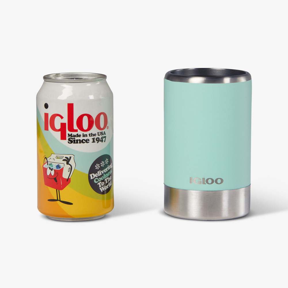 Igloo Coolmate Can Cooler Reusable Stainless Steel Seafoam 12oz