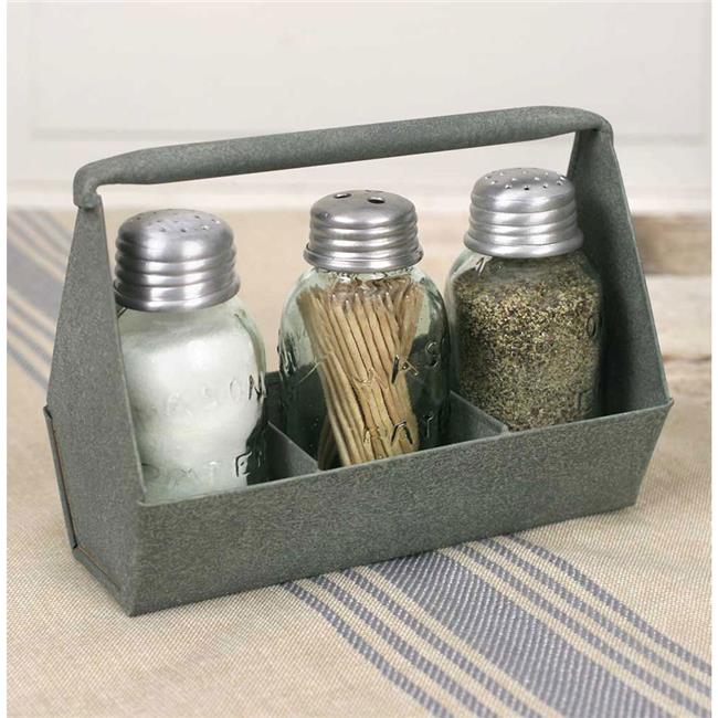 CTW Home 860389T Toolbox Salt Pepper and Toothpick Caddy - Barn Roof