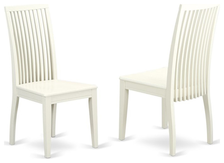 East West Furniture Ipswich Wood Dining Chairs in Linen White (Set of 2)   Transitional   Dining Chairs   by Homesquare  Houzz