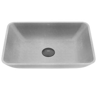 VIGO Duomo Gothic Gray Concreto Stone 18 in. L x 13 in. W x 4 in. H Rectangular Vessel Bathroom Sink VG04063