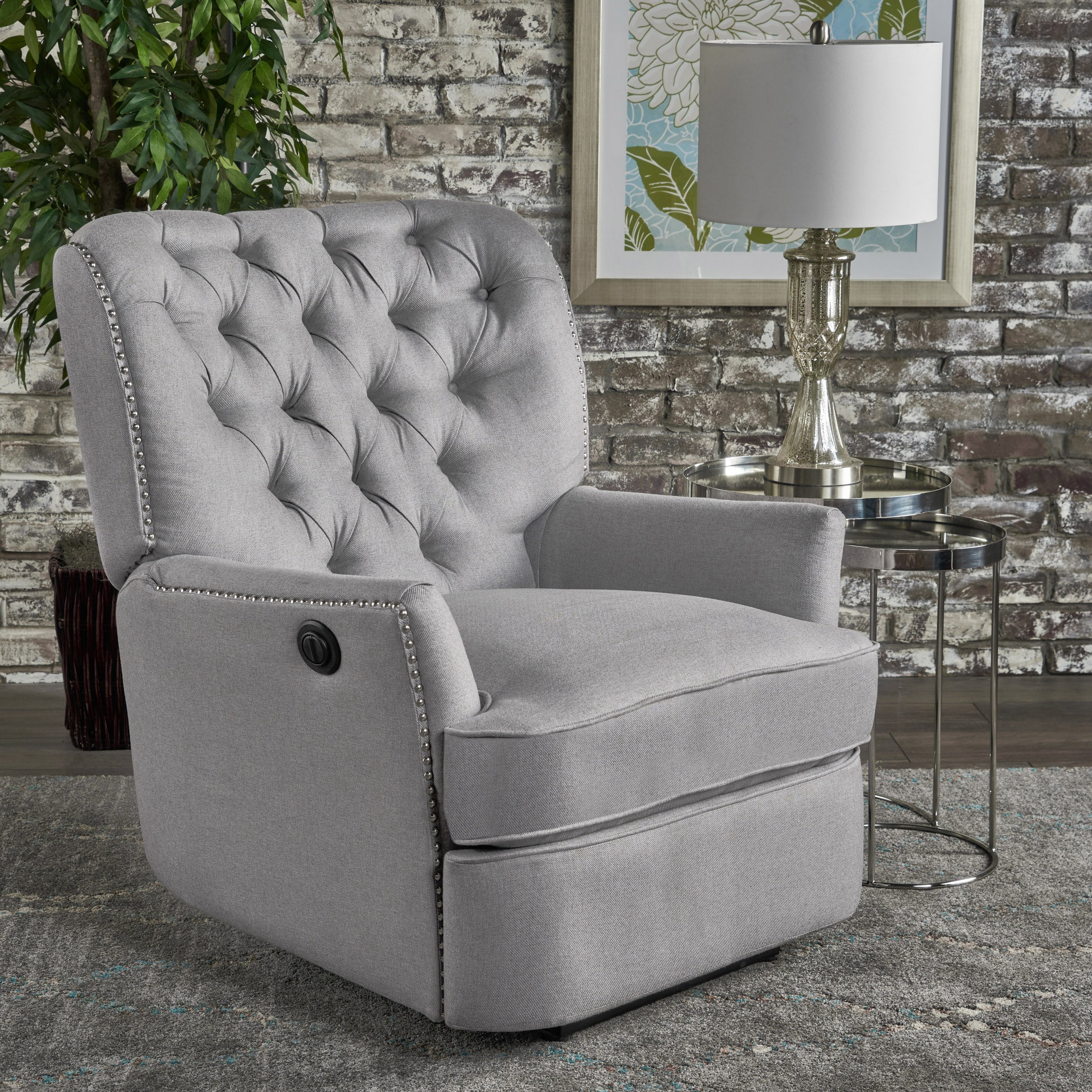 Palermo Tufted Fabric Power Recliner Chair