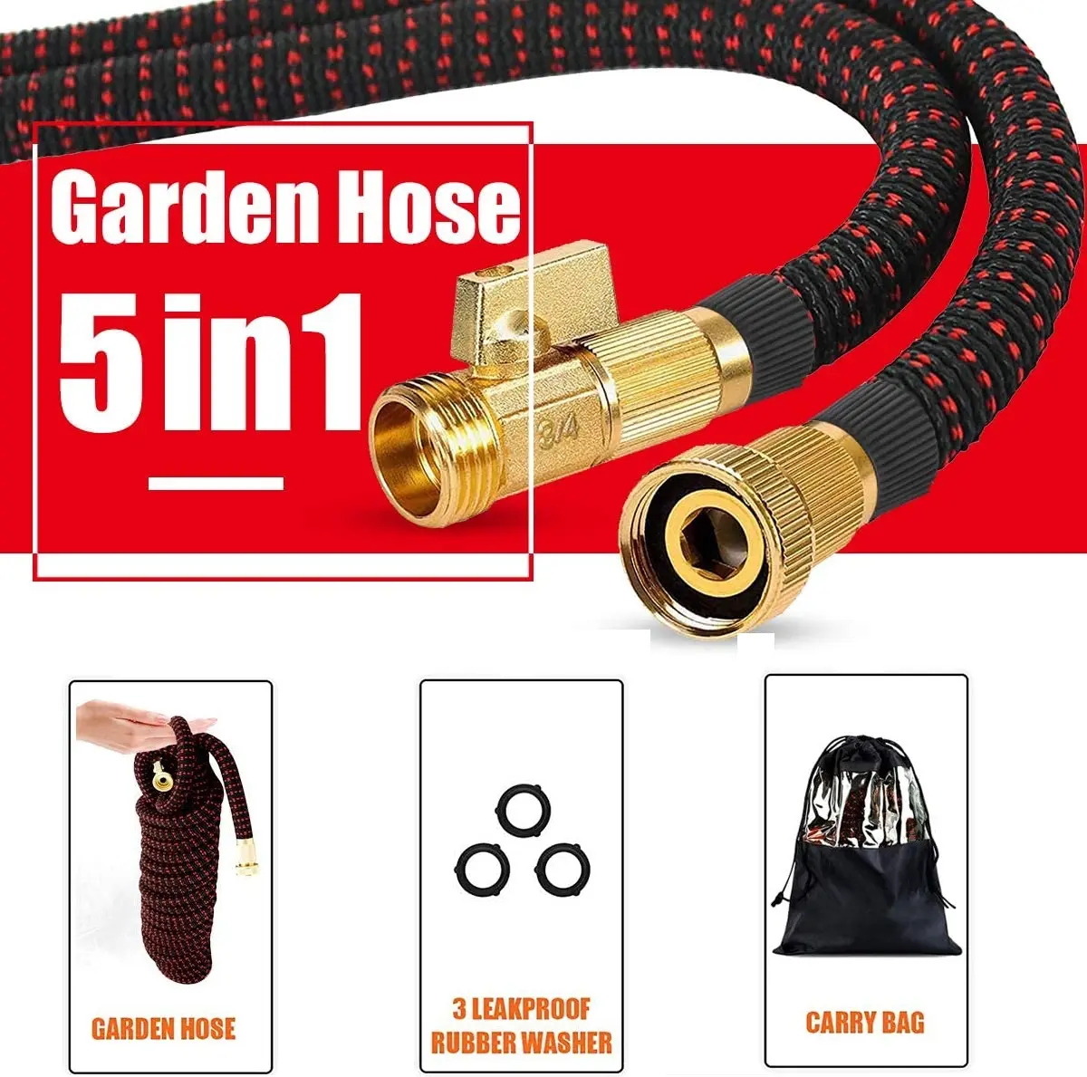 Red Expandable Hose Summer Supplies EU Popular Eco friendly TPE Inner Tube Economy Hose for Watering