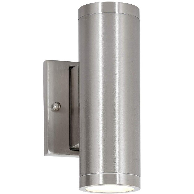 Hamilton Hills 8 Inch Outdoor Wall Sconce Up Down Cylinder Light Brushed Nickel