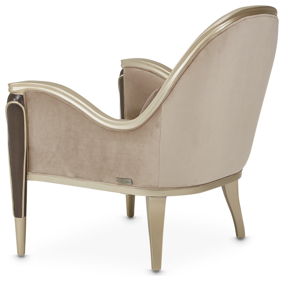 Villa Cherie Velvet Accent Chair   Porcini/Hazelnut   Midcentury   Armchairs And Accent Chairs   by Michael Amini  Houzz