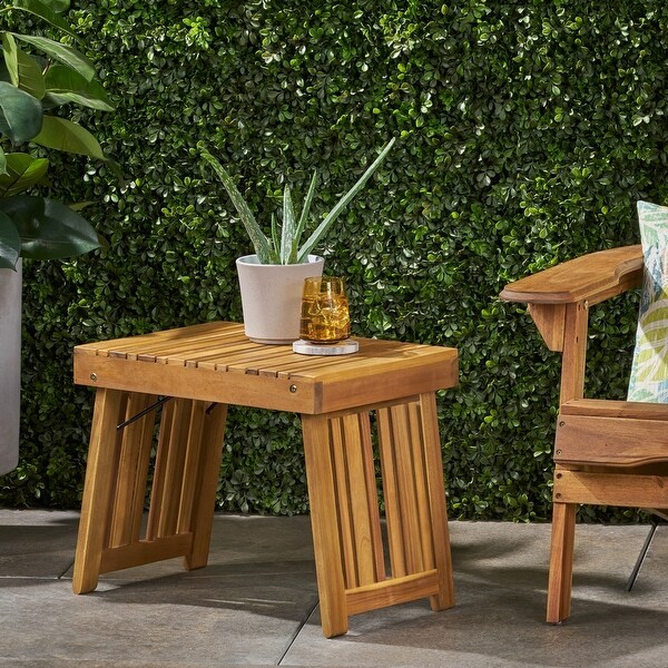 Kyoto Outdoor Acacia Wood Folding Side Table by Christopher Knight Home