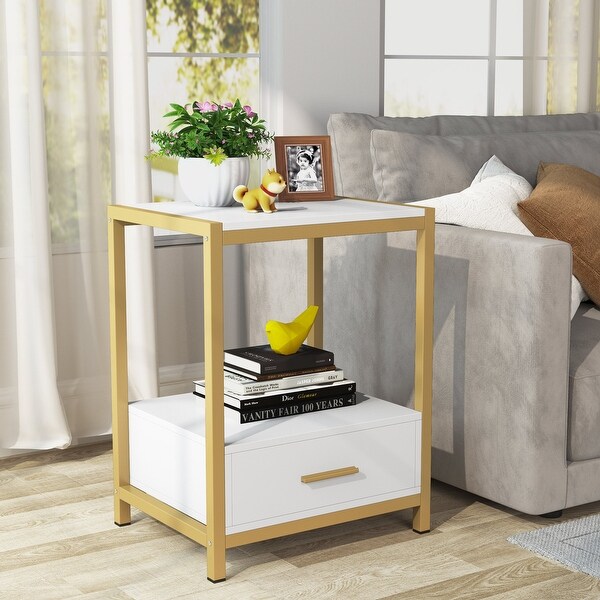 Nightstands，Bedside Table End Table Side Table with Drawers and Storage Shelf - - 33503761