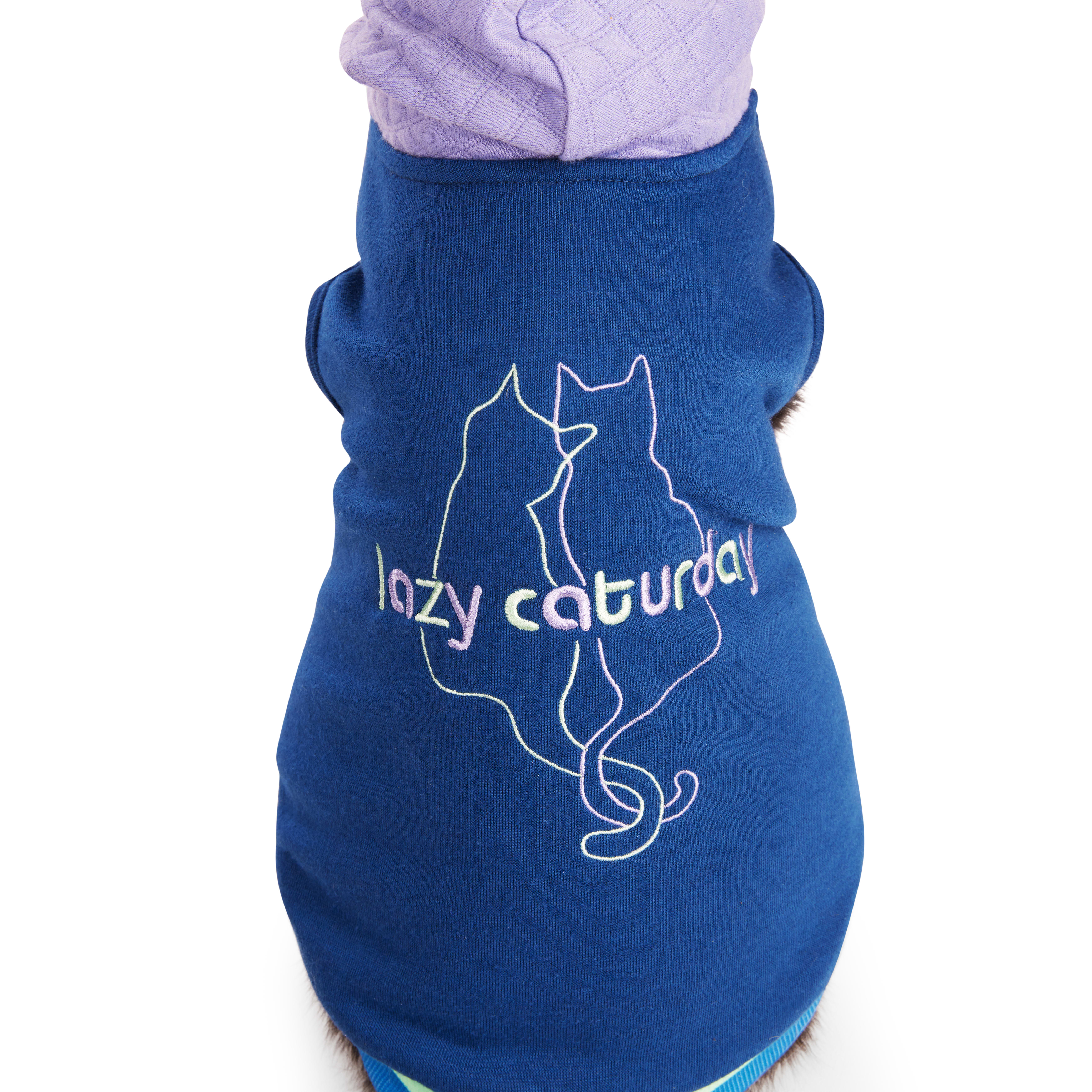 YOULY Caturday Cat Hoodie， Small/Medium