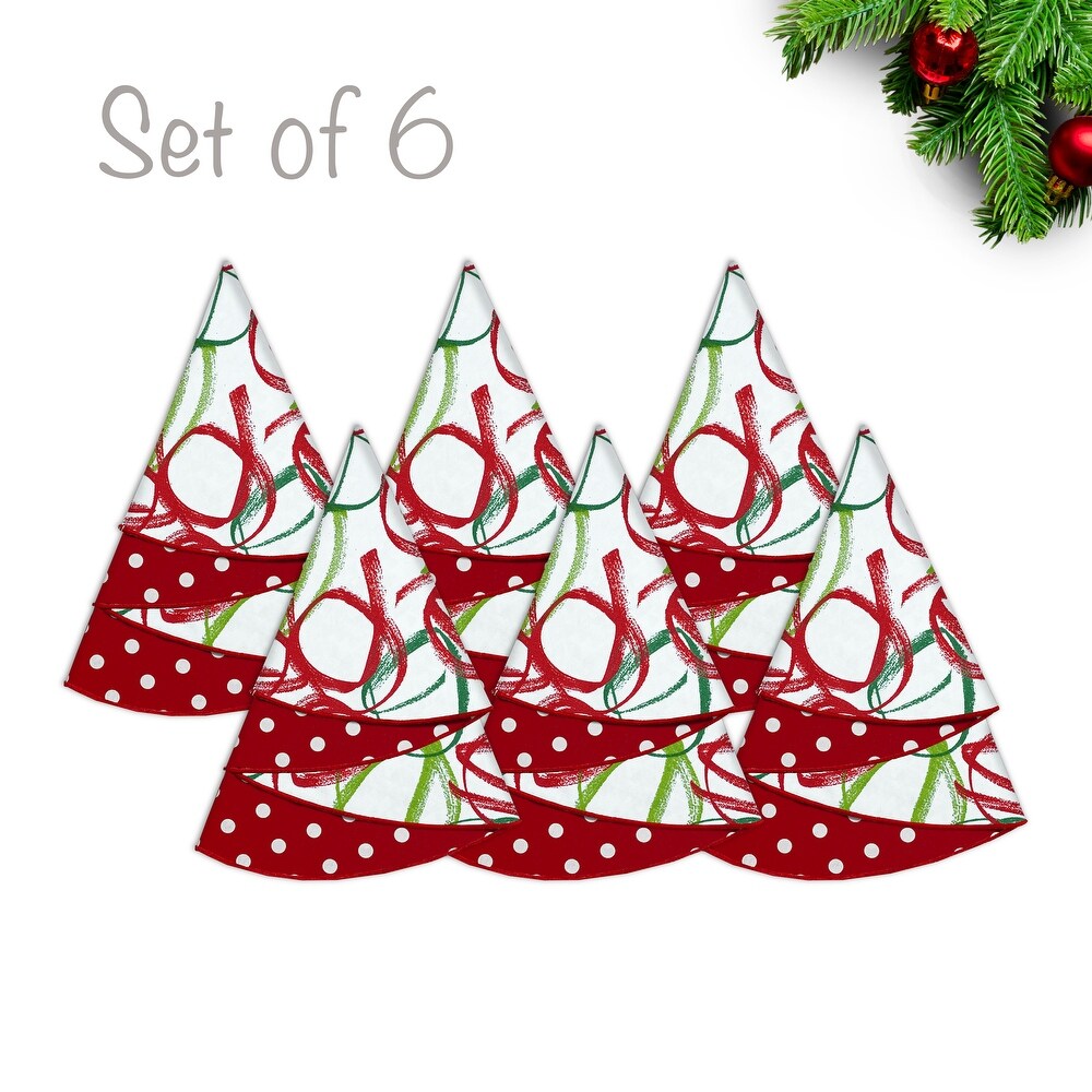 Joita Christmas Napkins  Table Cloth Napkins  Cotton Dinner Napkins Set for Christmas Party Decoration  RETRO POLKA/RIBBONS