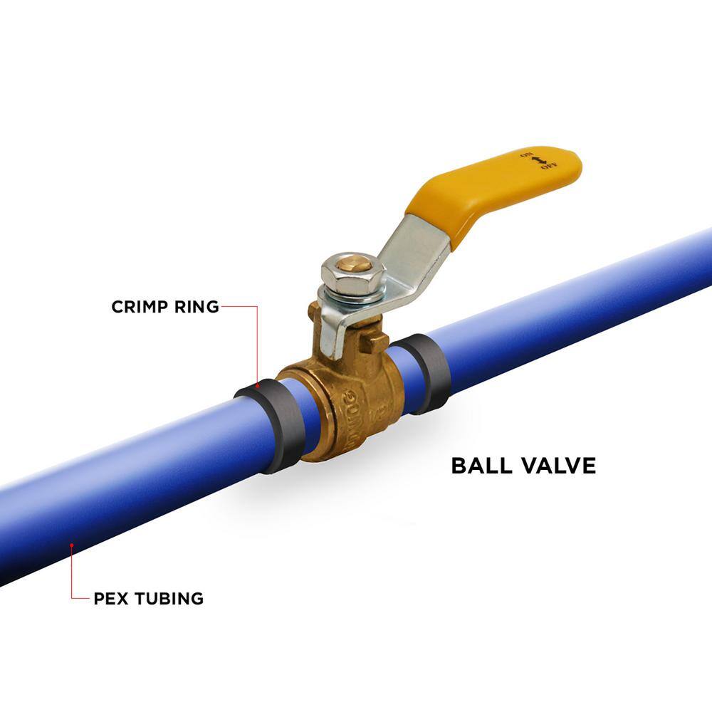 The Plumber's Choice Heavy Duty Brass Full Port Drop Ear PEX Ball Valve with 34 in. Expansion PEX Connection (10-Pack) 928W56-10-NL