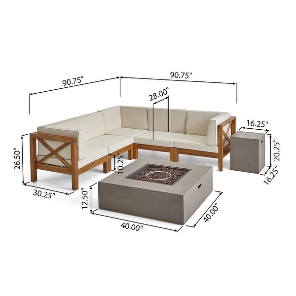 Brava Outdoor 7piece Fire Pit Sectional Set by Christopher Knight Home