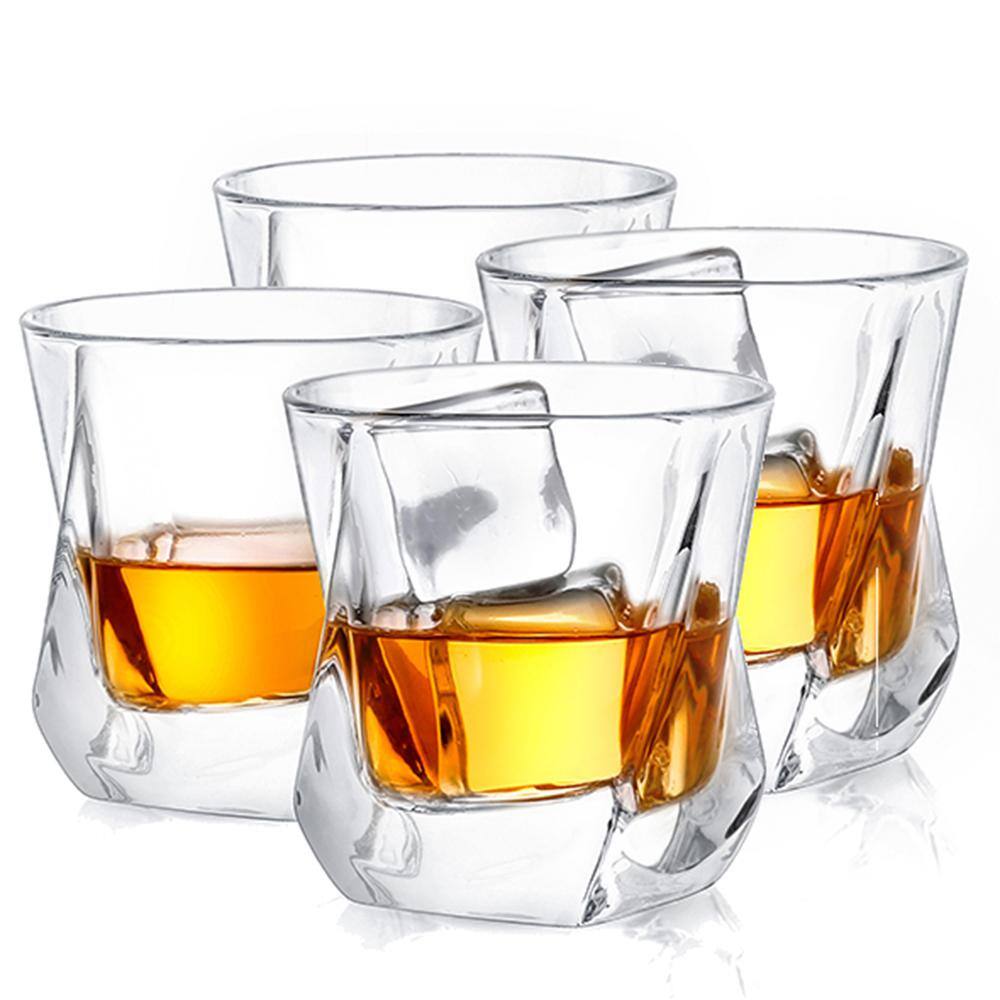 JoyJolt Aurora 8 oz. Crystal Whiskey Glasses (Set of 4) MC202111