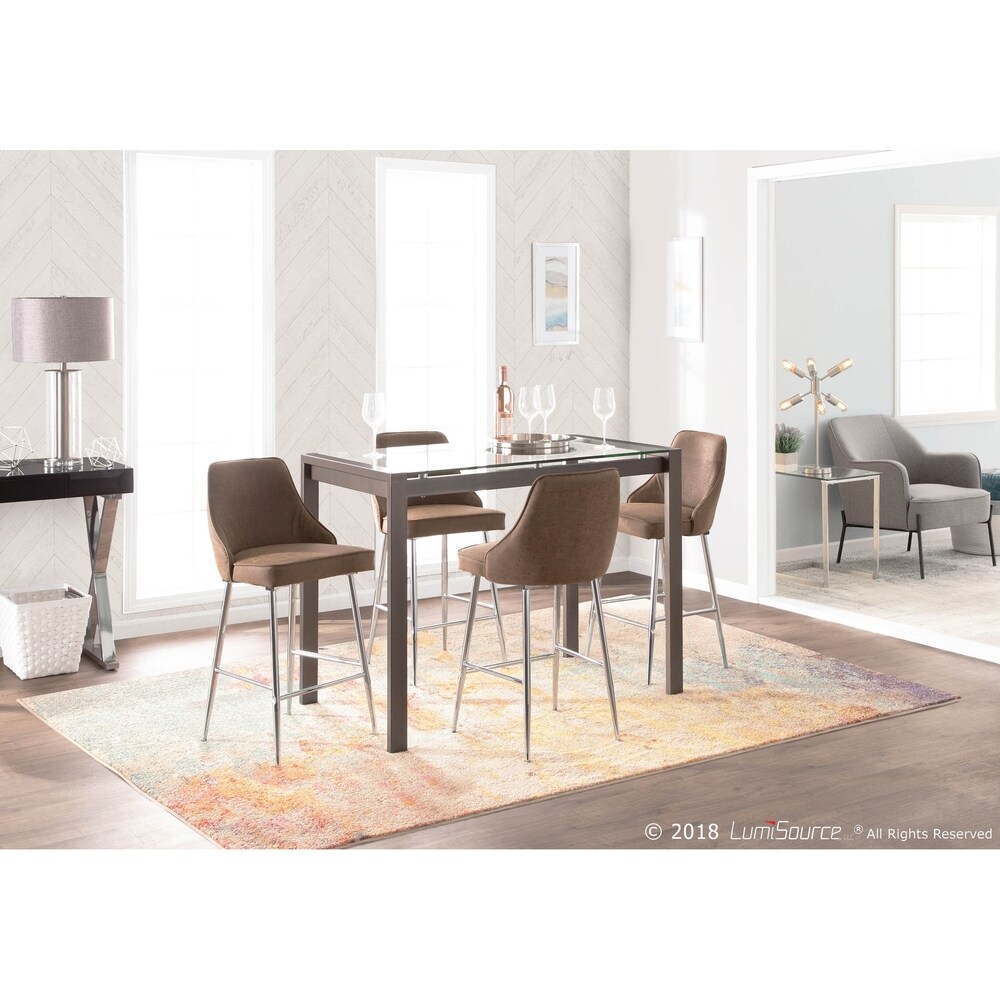 Silver Orchid Naldi Contemporary Chrome Counter Stool (Set of 2)   N/A