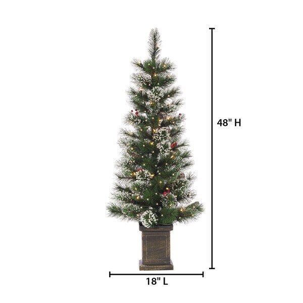 Set of 2 Elegant 4 Ft Potted Hard Mixed Needle Loveland Spruce Trees