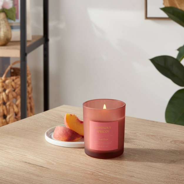 Colored Glass Candle Luminous Apricot Pink