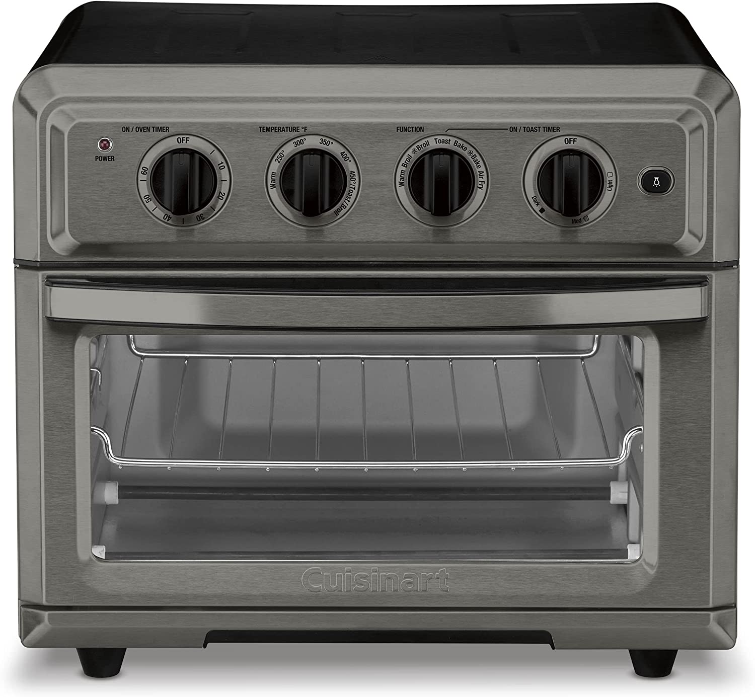 Cuisinart TOA-60BKS Convection Air Fryer Toaster Oven， Premium 1800-Watt Oven with 7-in-1 Functions and Wide Temperature Range， Large Capacity AirFryer with 60-Minute Timer/Auto-Off， Black Stainless