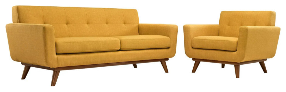 Giselle Citrus Armchair and Loveseat Set of 2   Midcentury   Living Room Furniture Sets   by Virgil Stanis Design  Houzz