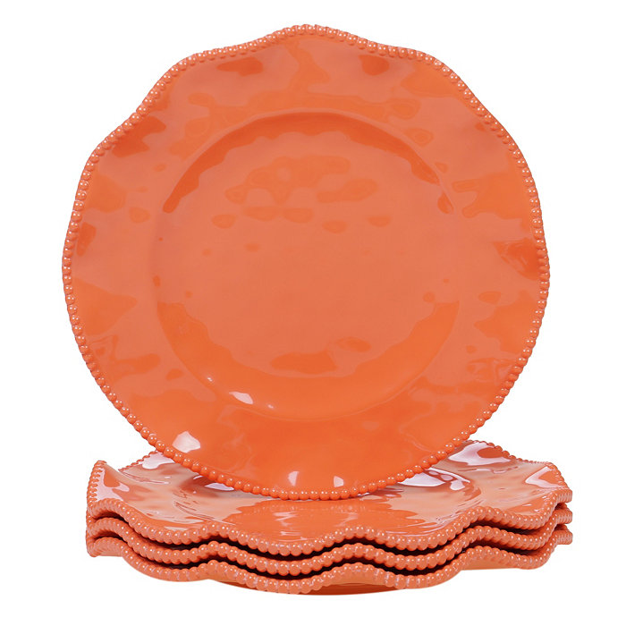 Certified International Perlette Coral Melamine 4-Pc. Dinner Plate Set