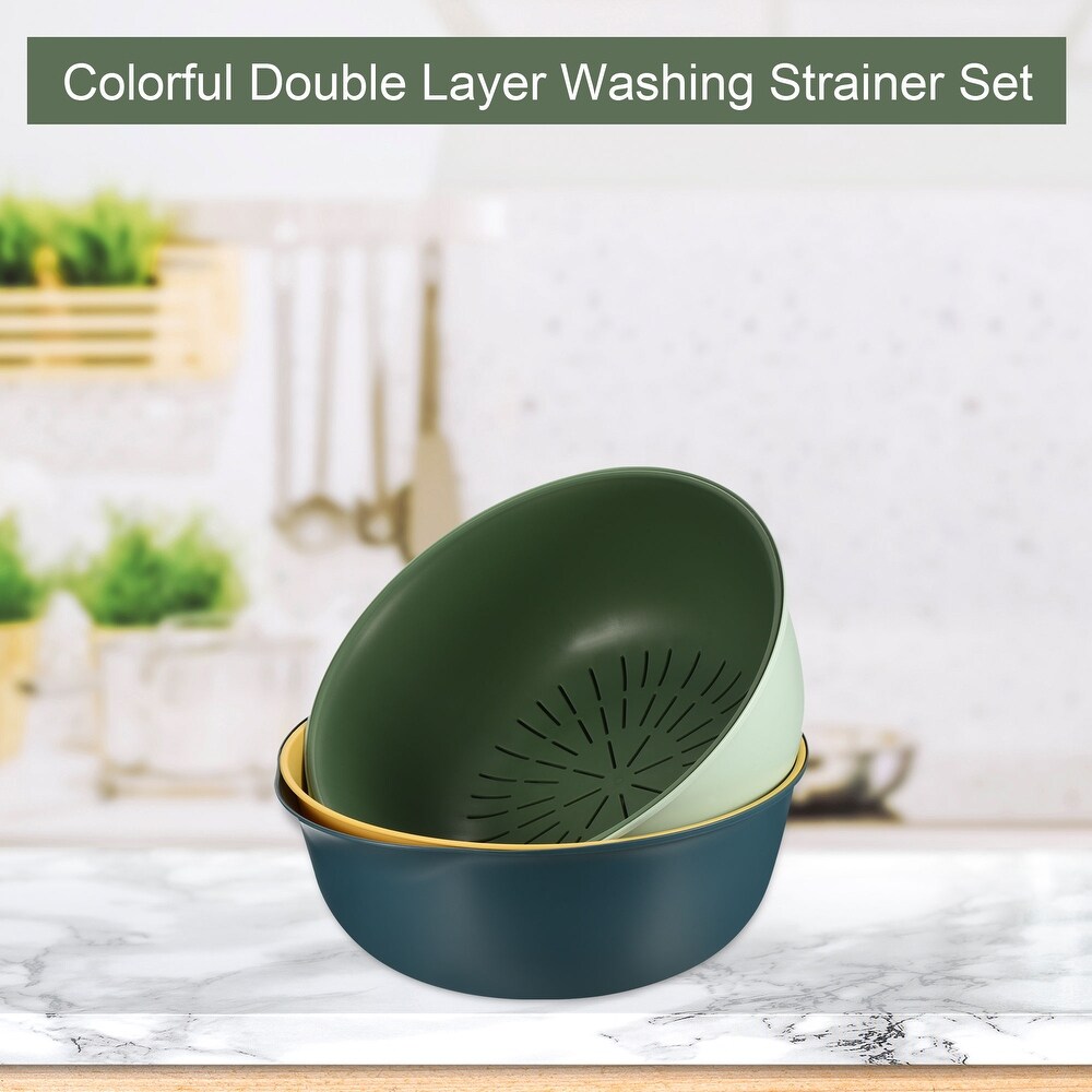 Kitchen Strainer Colander Bowl 3PCS Plastic Washing Bowl Food Strainer   26 x 10.5CM