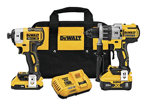 DEWALT 20V MAX XR Cordless Drill Combo Kit， Hammer Drill and Impact Driver， Power Detect Technology (DCK299D1W1)