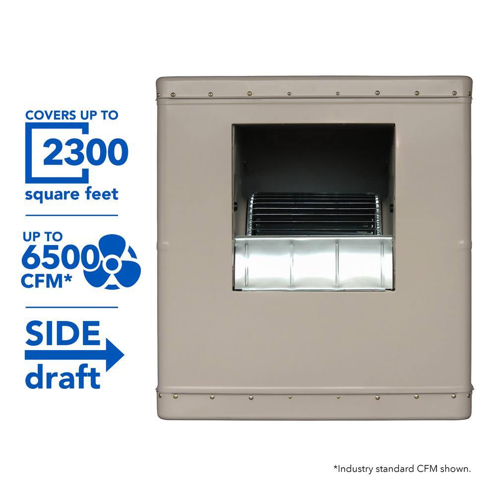 Champion Cooler 6500 CFM Side-Draft WallRoof Evaporative Cooler for 2300 sq. ft. (Motor Not Included) 5000 SD