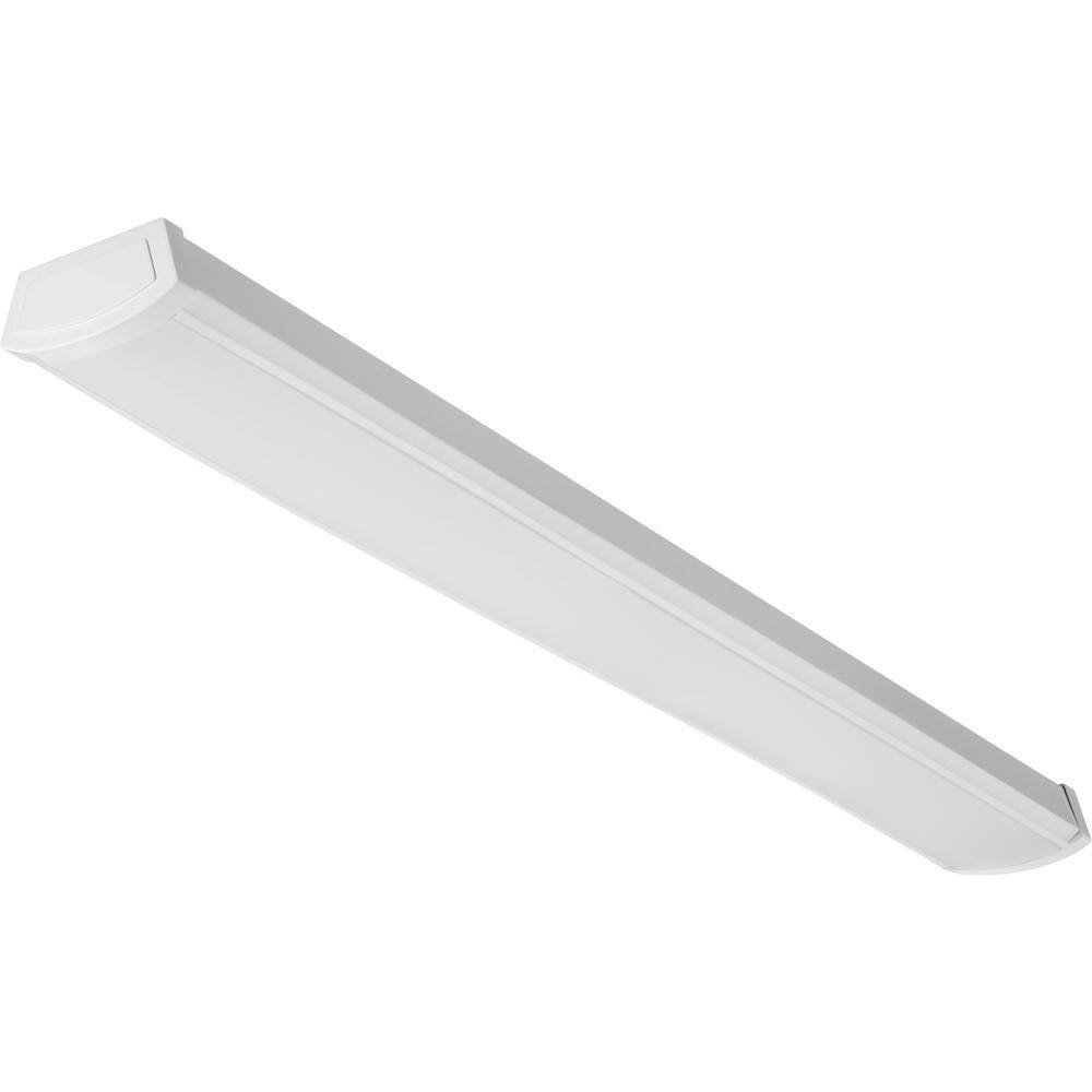 Lithonia Lighting 4 ft. 200030004000 Lumens Integrated LED White Low Profile Wraparound Light Fixture 3000K4000K5000K FMLWL 48 ALO4 8SWW2