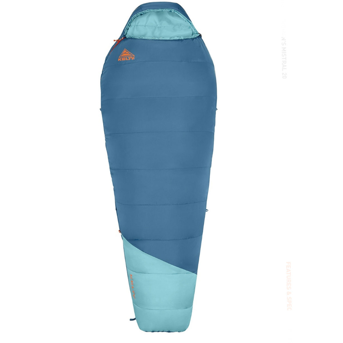 Kelty Women's Mistral 20 Degree Regular Mummy Sleeping Bag  Blue