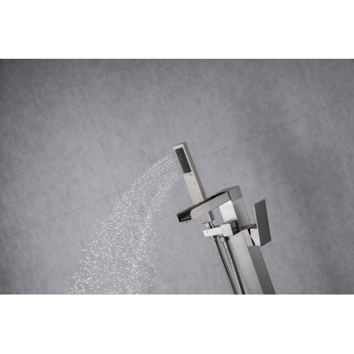 Bathtub Faucet Waterfall Tub Filler Floor Mount Br...