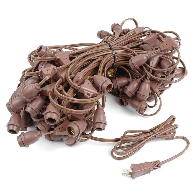 Novelty Lights Globe Outdoor String Lights With 100 Suspended Sockets Suspended Brown Wire 100 Feet