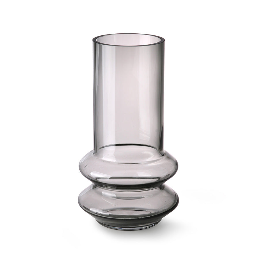 Smoked gray glass vase