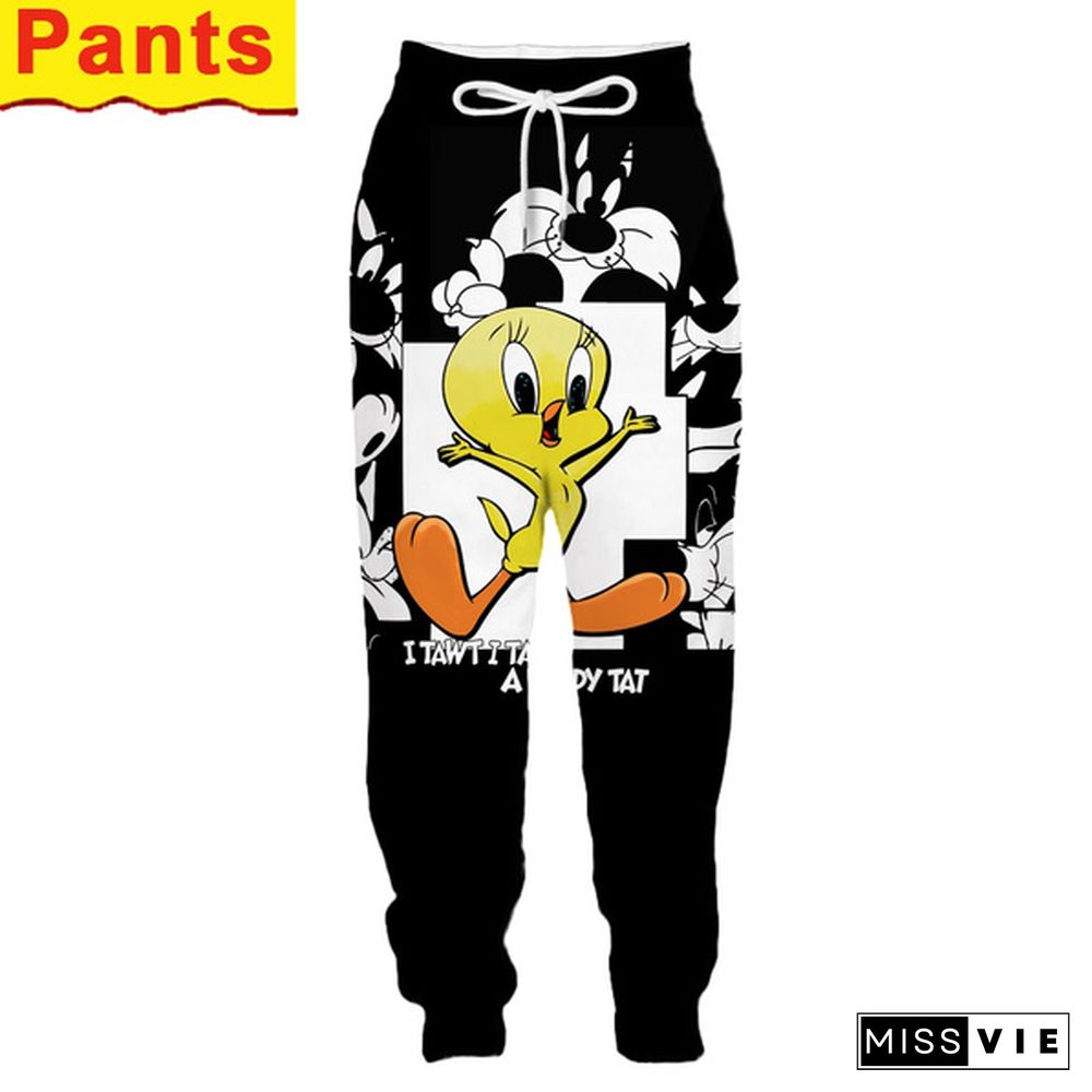 Newest Man Tweety Bird Duck 3D Print Hip Hop Sweatshirt/Pants /T-Shirt/Hoodies/Vest/Shorts Plus Size