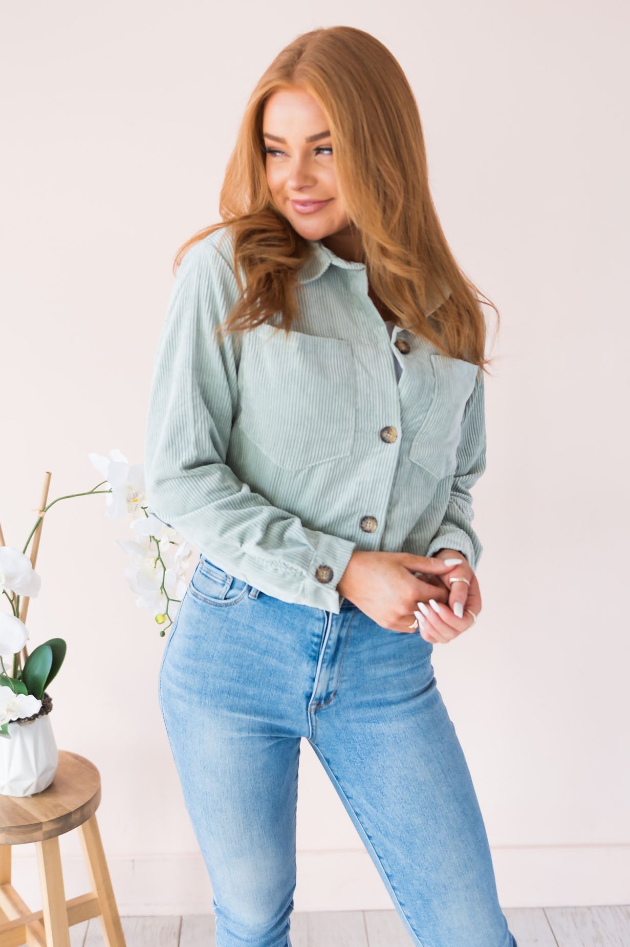 Trendy Vibes Modest Corduroy Jacket