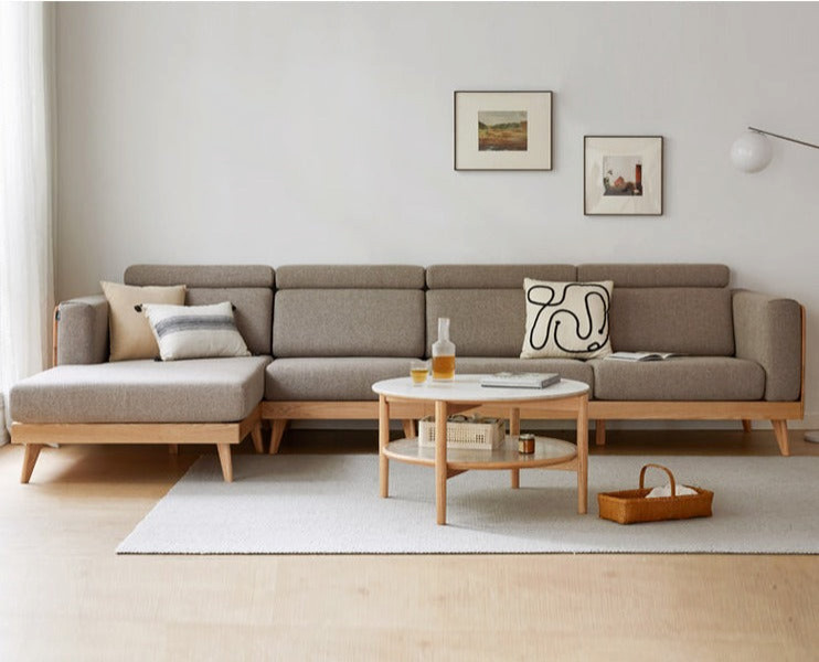 North American OAK Solid Wood  Fabric  Leather Modern Sofa   Midcentury   Sectional Sofas   by GVAwood  Houzz