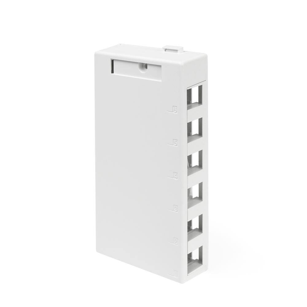 Leviton 6-Port QuickPort Surface Mount Box White 41089-6WP