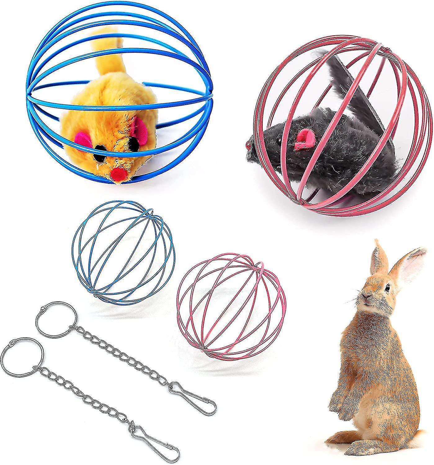 Rabbit Grass Ball Hanging Feed Hay Rack， Hay Dispenser Rabbit Feeder